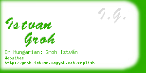 istvan groh business card
