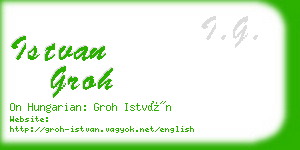 istvan groh business card